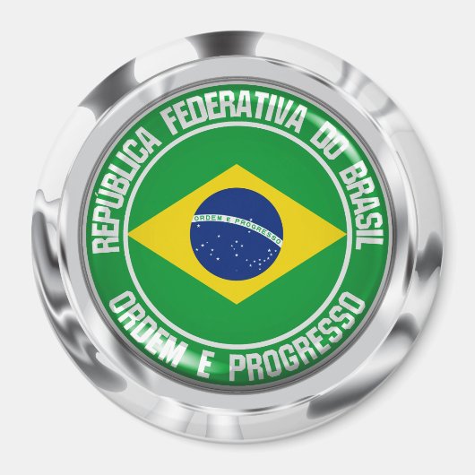 Brazilië Round Emblem Magneet (Voorkant)