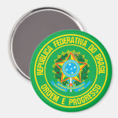 Brazilië Round Emblem Magneet (Voorkant / Achterkant)