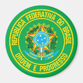 Brazilië Round Emblem Magneet (Voorkant)
