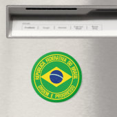 Brazilië Round Emblem Magneet (Insitu (Vaatwasser))