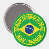 Brazilië Round Emblem Magneet (Voorkant / Achterkant)