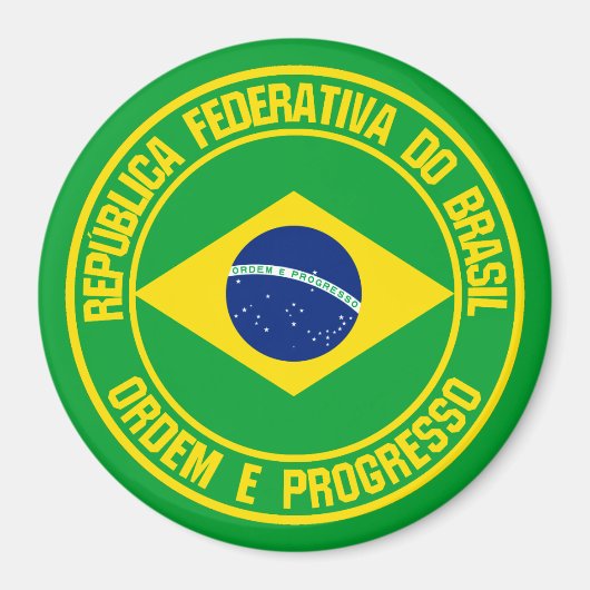 Brazilië Round Emblem Magneet (Voorkant)