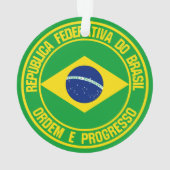 Brazilië Round Emblem Ornament (achterkant)