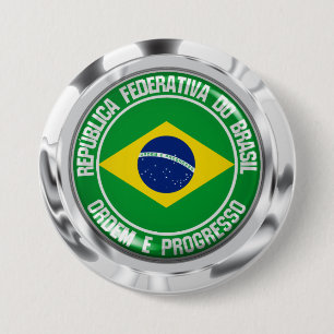Brazilië Round Emblem Ronde Button 7,6 Cm