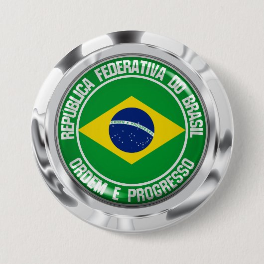 Brazilië Round Emblem Ronde Button 7,6 Cm (Voorkant)