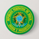 Brazilië Round Emblem Ronde Button 7,6 Cm (Voorkant)