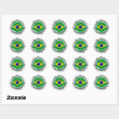 Brazilië Round Emblem Ronde Sticker (Vel)
