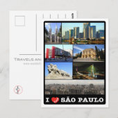 Brazilië - Sao Paulo - I Love - Briefkaart (Voorkant / Achterkant)