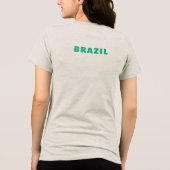 BRAZILIË Speciale Gift Zwart Toeristische Classic Tri-Blend Shirt (Achterkant)