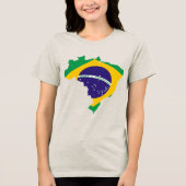 BRAZILIË Speciale Gift Zwart Toeristische Classic Tri-Blend Shirt (Voorkant)