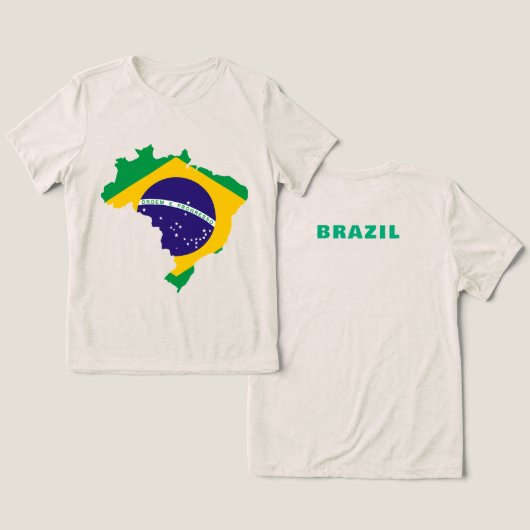 BRAZILIË Speciale Gift Zwart Toeristische Classic Tri-Blend Shirt (Ontwerp Voorkant & Achterkant)