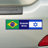 Brazilië staat met Israël Bumpersticker (Op auto)