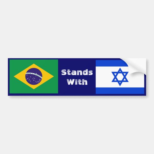 Brazilië staat met Israël Bumpersticker (Voorkant)