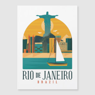 Brazilië Stad Rio de Janeiro magnetische Kaart Uitnodiging