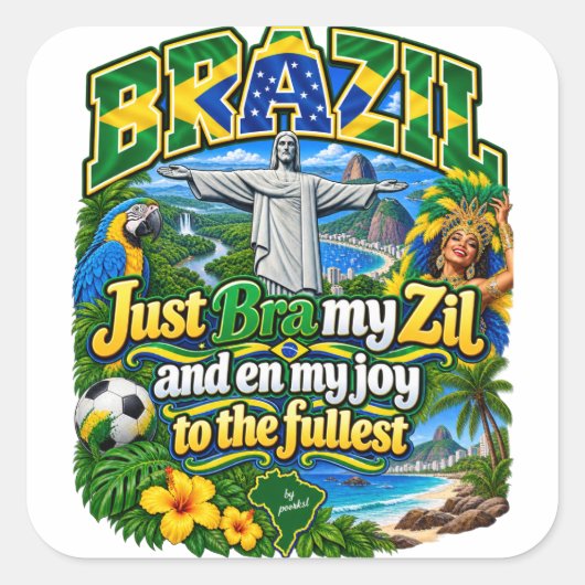 Brazilië sticker (Voorkant)