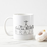 Brazilië Stileerde Skyline Coffee-Mok