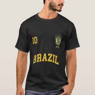 Brazilië Team Sport Nummer 10 Voetbal Braziliaanse T-shirt
