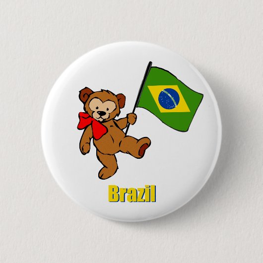 Brazilië Teddy Bear Ronde Button 5,7 Cm (Voorkant)
