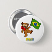 Brazilië Teddy Bear Ronde Button 5,7 Cm (Voorkant /achterkant)