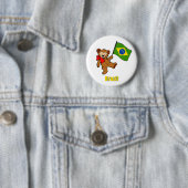 Brazilië Teddy Bear Ronde Button 5,7 Cm (In situ)
