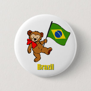 Brazilië Teddy Bear Ronde Button 5,7 Cm
