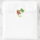 Brazilië Teddy Bear Ronde Sticker (Tas)