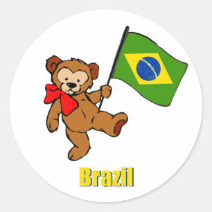 Brazilië Teddy Bear Ronde Sticker