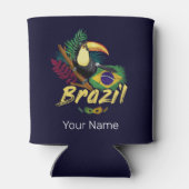 Brazilië Toucan Flag Samba Masker Souvenir Blikjeskoeler (Achterkant)