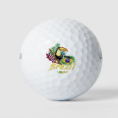 Brazilië  Toucan Flag Samba Masker Souvenir Golfballen (Voorkant)