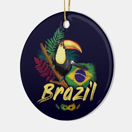 Brazilië  Toucan Flag Samba Masker Souvenir Keramisch Ornament (Links)