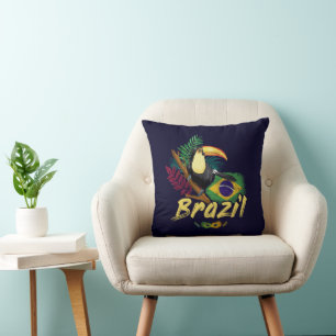 Brazilië Toucan Flag Samba Masker Souvenir Kussen