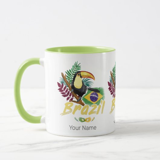 Brazilië  Toucan Flag Samba Masker Souvenir Mok (Links)