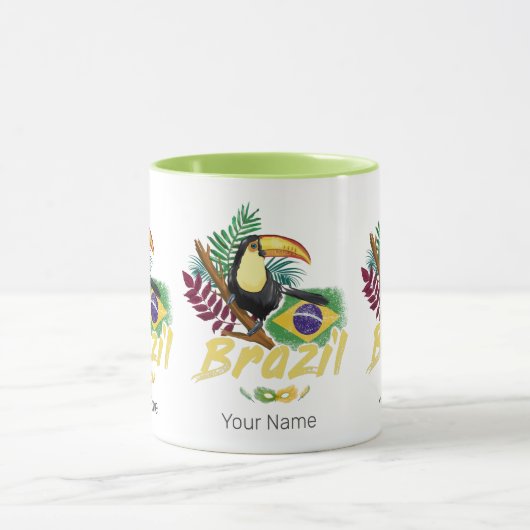 Brazilië Toucan Flag Samba Masker Souvenir Mok (Midden)