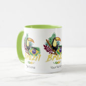 Brazilië  Toucan Flag Samba Masker Souvenir Mok (Voorkant links)