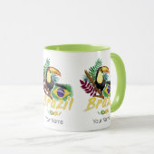 Brazilië  Toucan Flag Samba Masker Souvenir Mok (Voorkant rechts)