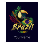 Brazilië  Toucan Flag Samba Masker Souvenir Perfect Poster (Voorkant)