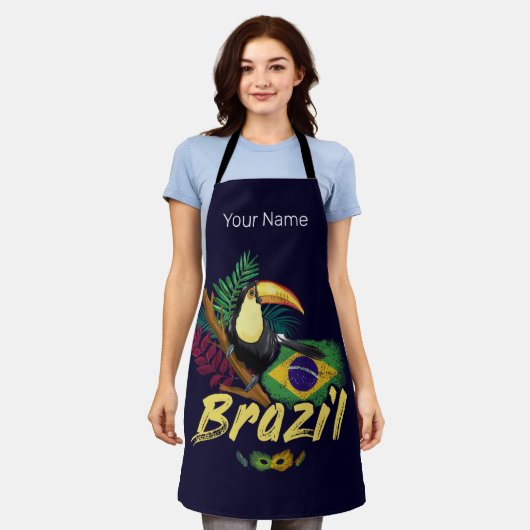 Brazilië  Toucan Flag Samba Masker Souvenir Schort (Gedragen)