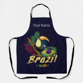 Brazilië  Toucan Flag Samba Masker Souvenir Schort (Voorkant)