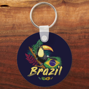Brazilië  Toucan Flag Samba Masker Souvenir Sleutelhanger
