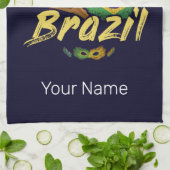 Brazilië  Toucan Flag Samba Masker Souvenir Theedoek (Gevouwen)