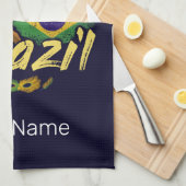 Brazilië  Toucan Flag Samba Masker Souvenir Theedoek (Quarter Fold)