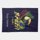 Brazilië  Toucan Flag Samba Masker Souvenir Theedoek (Horizontaal)