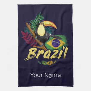 Brazilië Toucan Flag Samba Masker Souvenir Theedoek