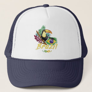 Brazilië  Toucan Flag Samba Masker Souvenir Trucker Pet