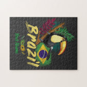 Brazilië  Toucan met vlag en masker van Samba Legpuzzel (Horizontaal)
