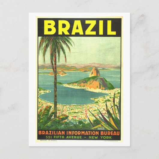 Brazilië Travel Poster Briefkaart (Voorkant)