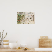 Brazilië van de Miller Atlas door Pedro Reinel Poster (Keuken)