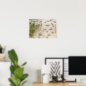 Brazilië van de Miller Atlas door Pedro Reinel Poster (Thuiskantoor)