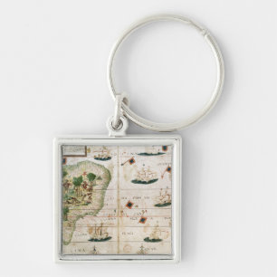 Brazilië van de 'Miller Atlas' door Pedro Reinel Sleutelhanger