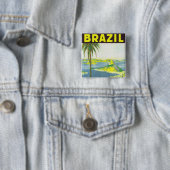 Brazilië Vierkante Button 5,1 Cm (In situ)